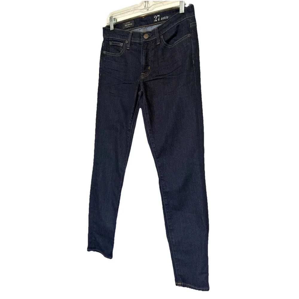 J. Crew Toothpick Skinny Jeans Sz 27 Ankle Dark Blue Stretch EUC
